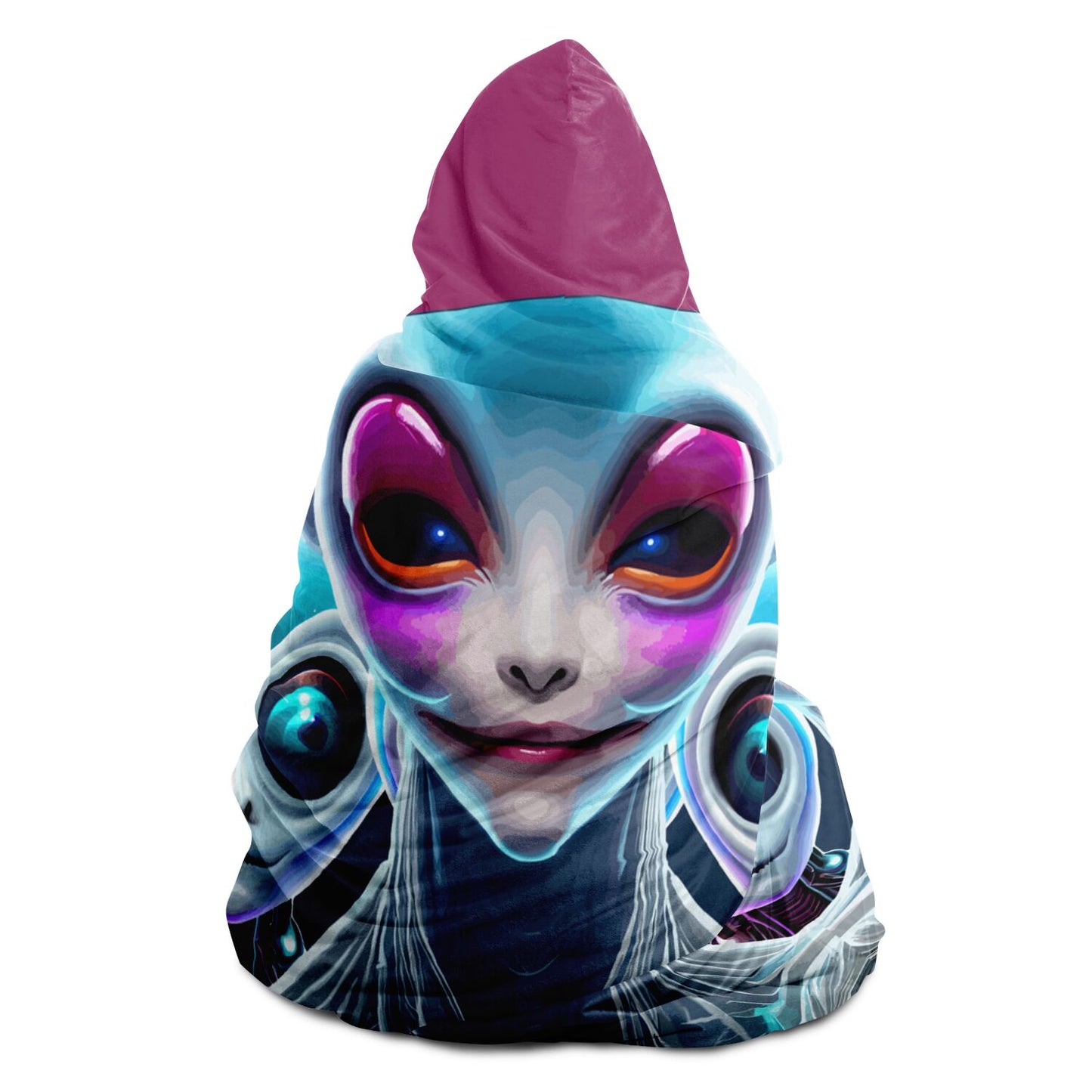 Hooded Blanket - AOP Kukloso Cubist Space Girls No 5 - Free Shipping