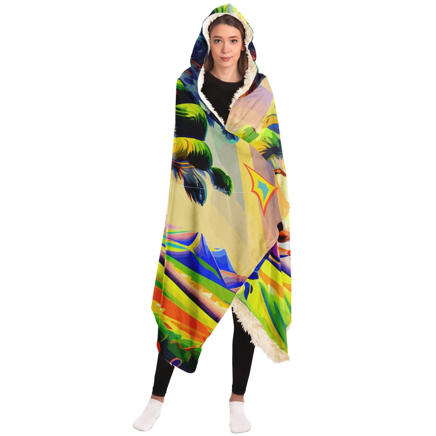 Hooded Blanket - AOP Kukloso Girl with a Kite No 2 Free Shipping