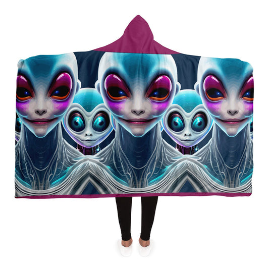 Hooded Blanket - AOP Kukloso Cubist Space Girls No 5 - Free Shipping