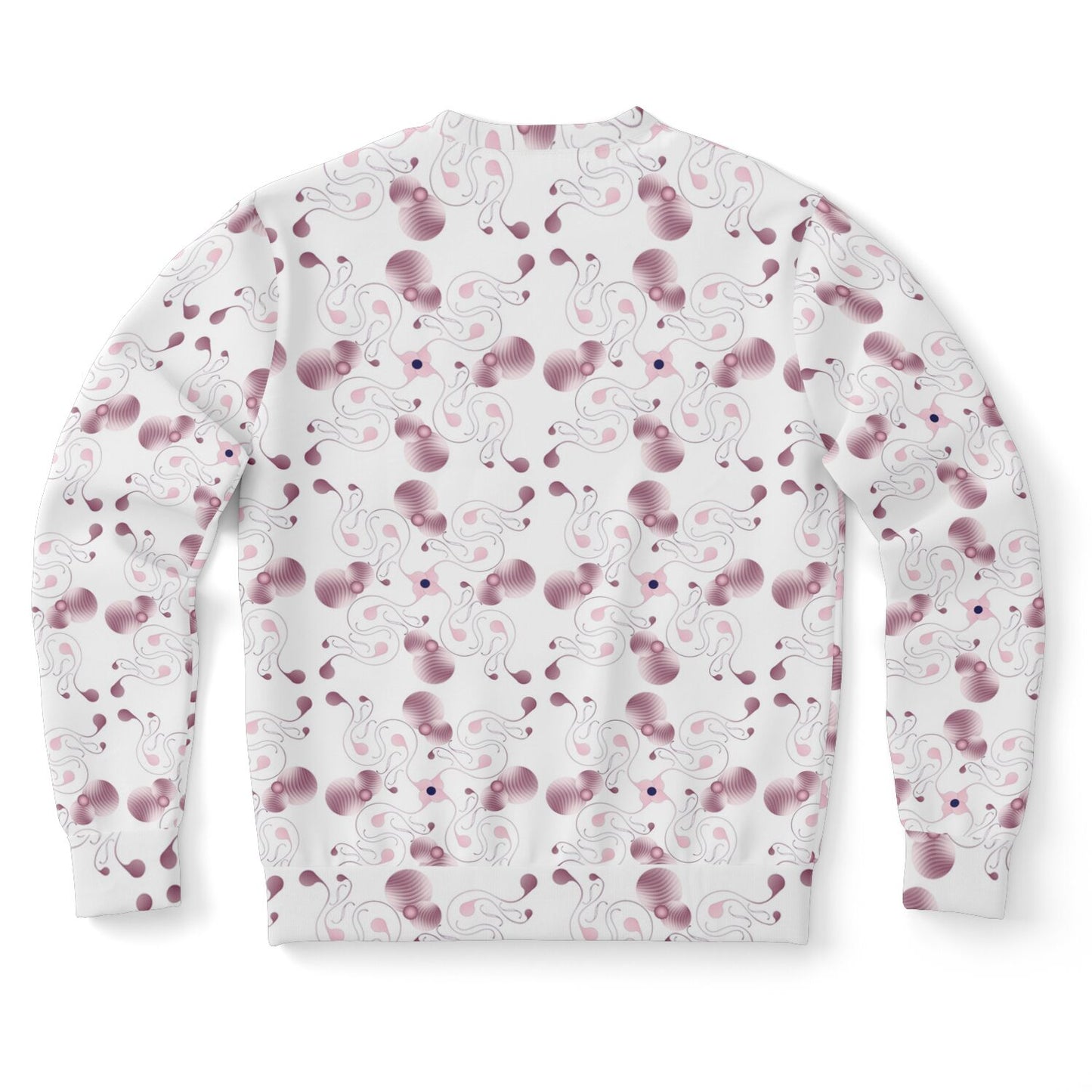 Athletic Sweatshirt - AOP Kukloso Abstractical No 57 Pink Shapes on White - Free Shipping