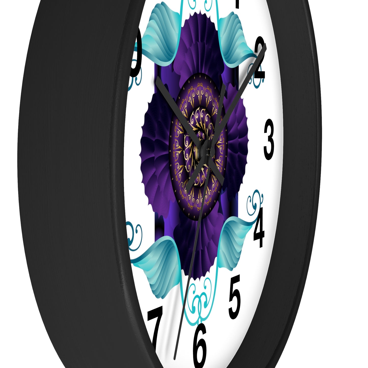 Wall Clock Kukloso Kuklos No 4364 Abstract Purple & Aqua - Free Shipping