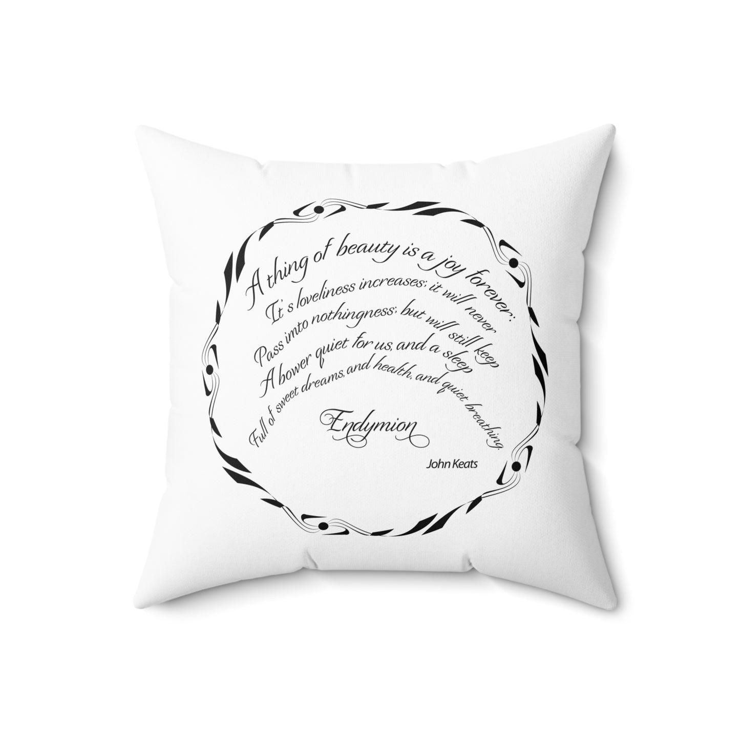 Spun Polyester Square Pillow Kukloso Untitled Mandala No 1687/ First Stanza - 'Endymion' by John Keats Version One - Free Shipping