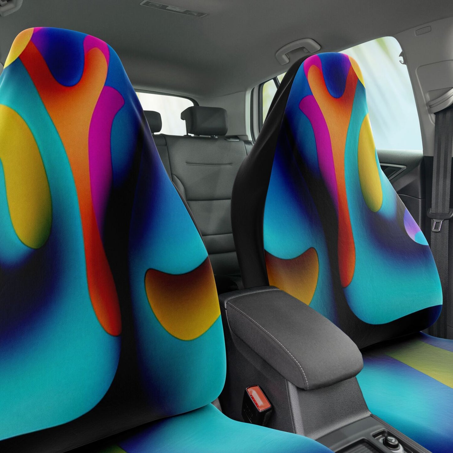 Car Seat Cover - AOP Kukloso Got Color Series Multicolored abstract shapes - Free Shipping