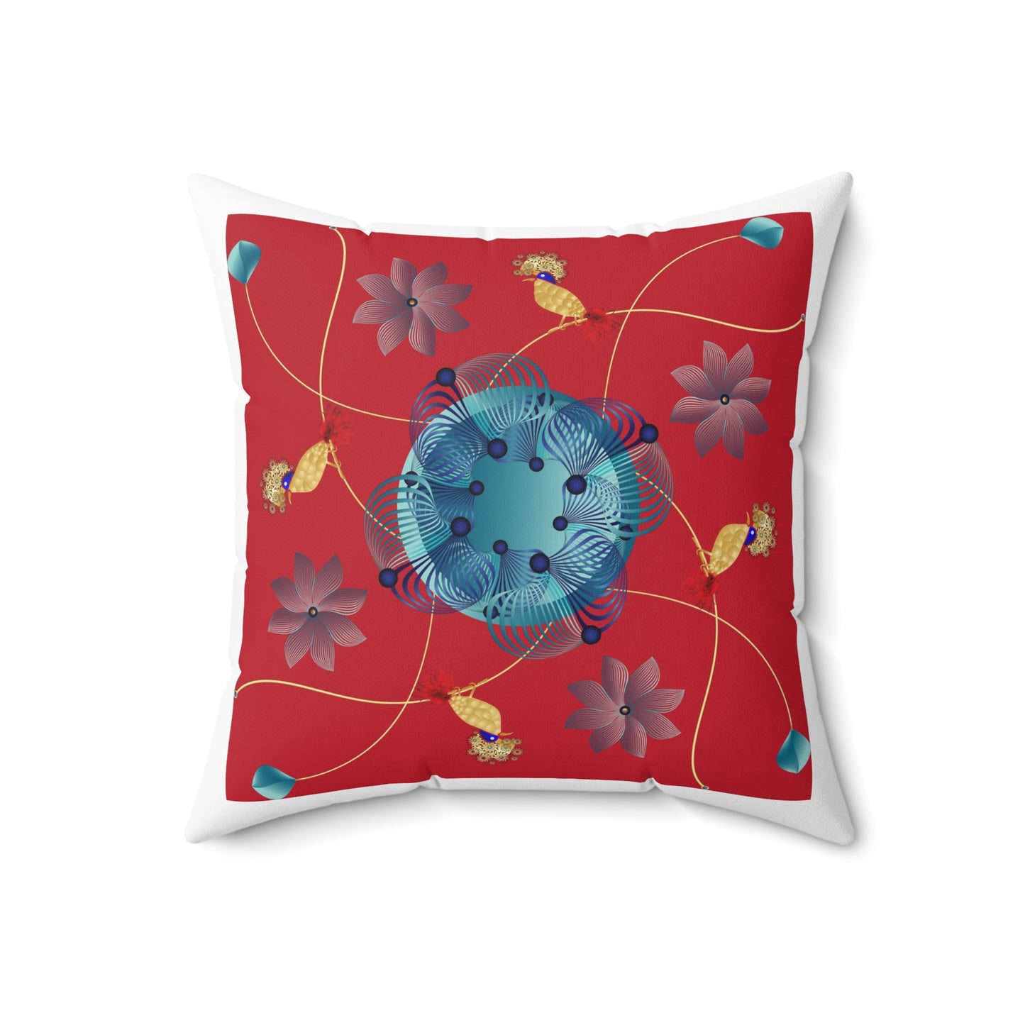Spun Polyester Square Pillow Kukloso Ancient Geometrica No 38 - Free Shipping