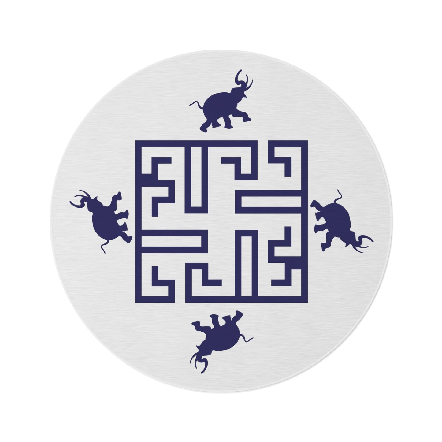 Round Rug Kukloso Greek Border w Ganesh Free Shipping