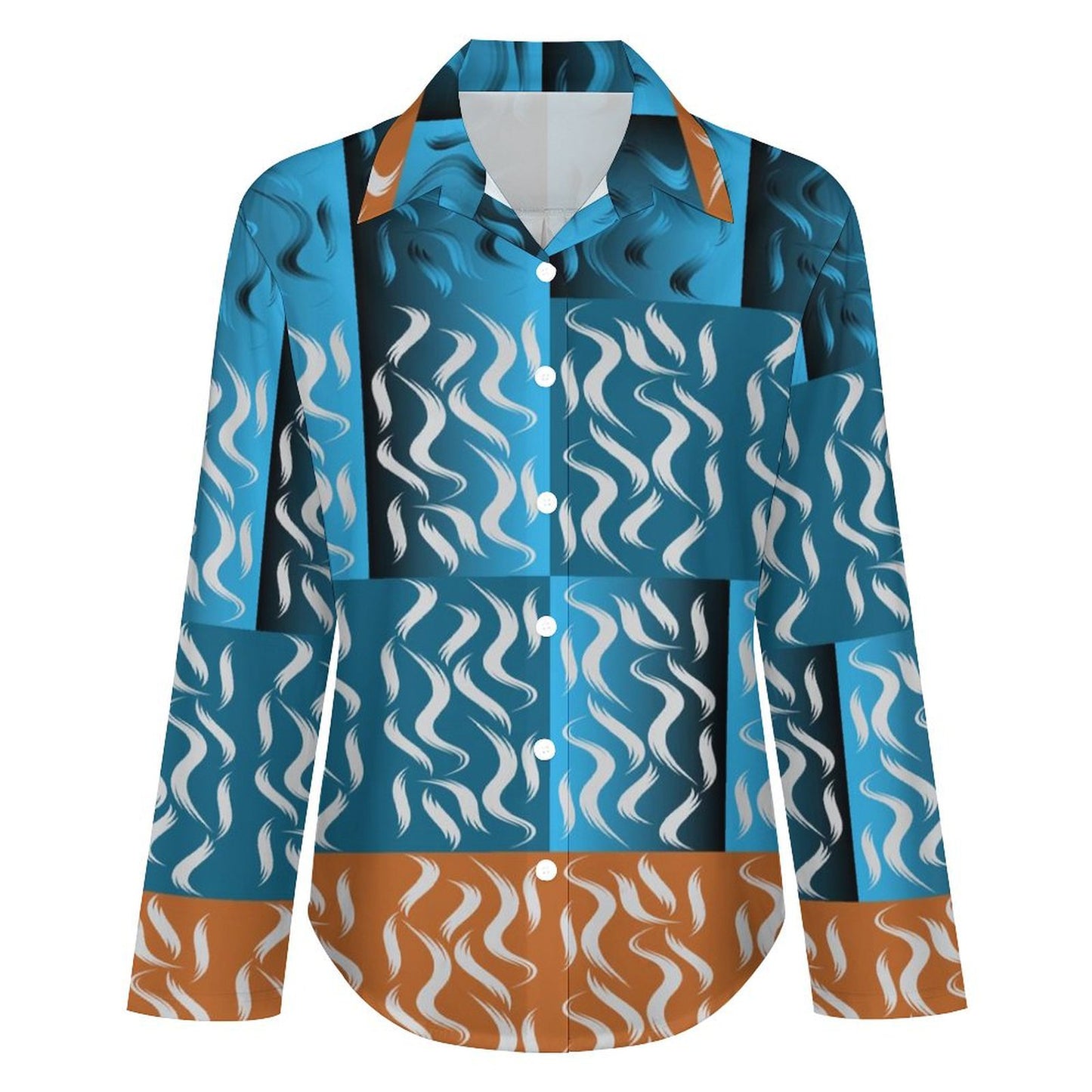 Long Sleeve Shirt Blouse Kukloso Abstract No 1309