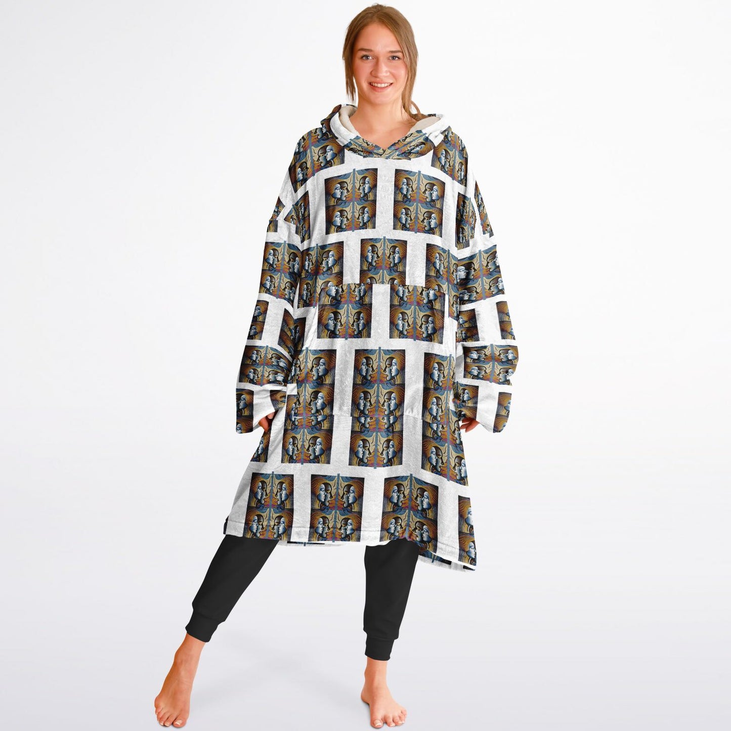 Snug Hoodie Economy - AOP Kukloso Cubist Faces No 48 - Free Shipping