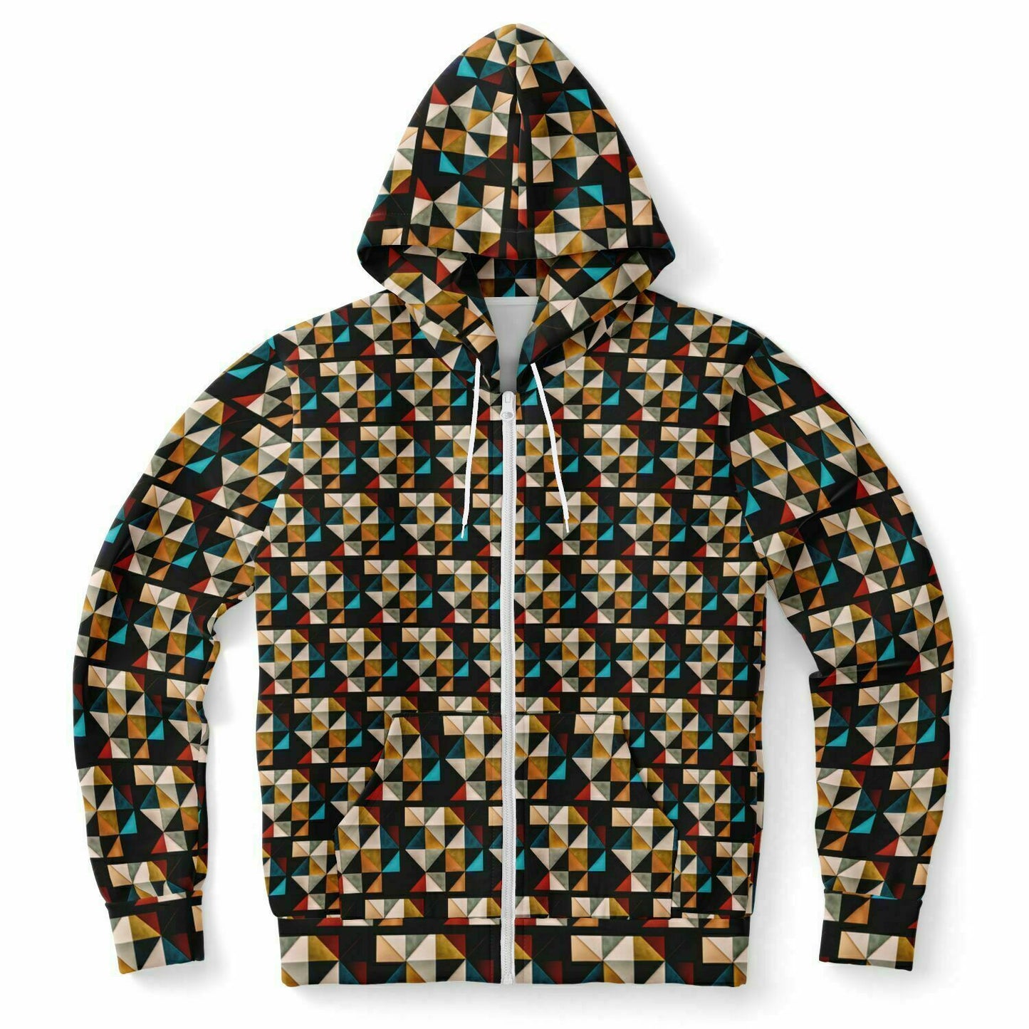 Fashion Zip-Up Hoodie - AOP Kukloso Cubist Faces No 31 - Free Shipping