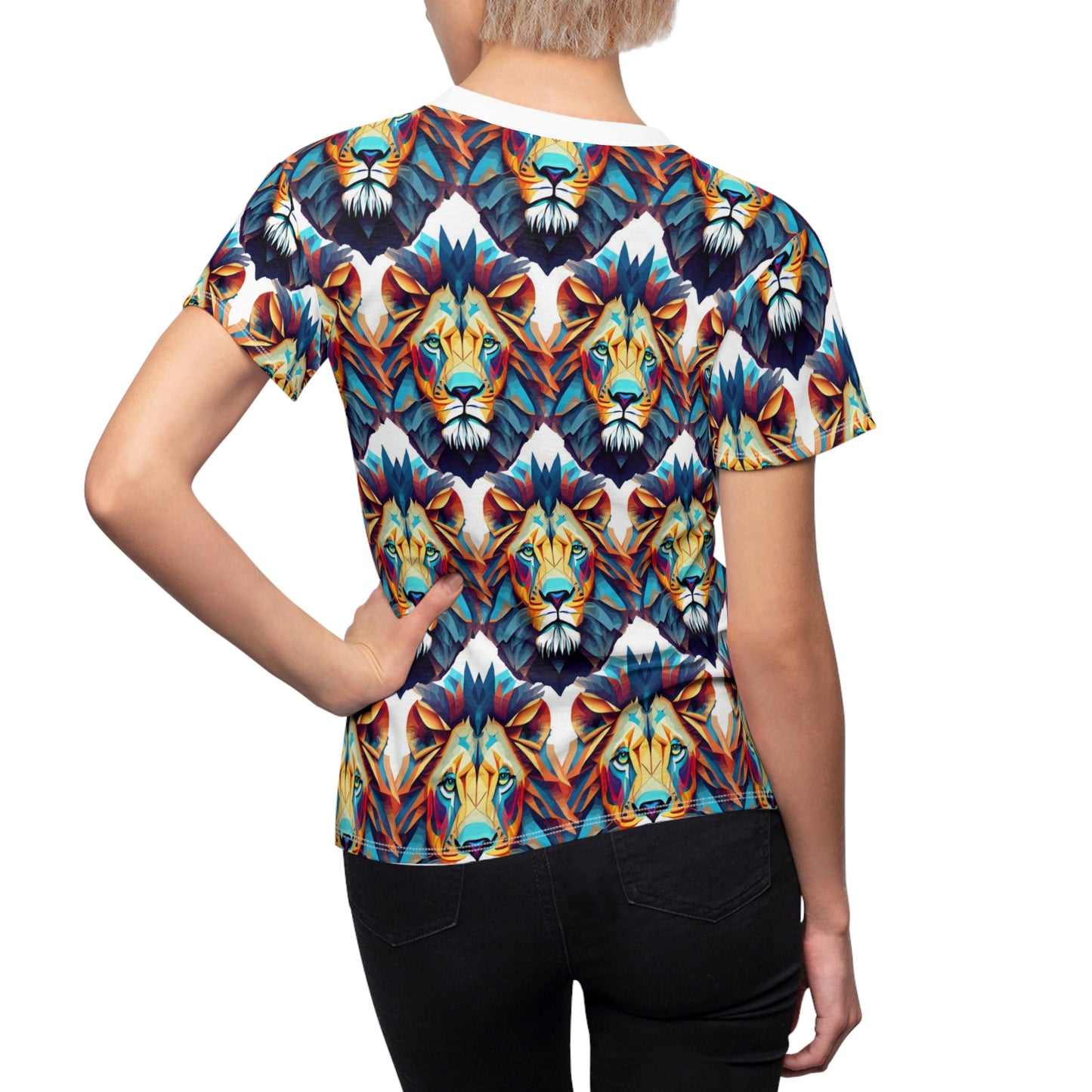 Women's Cut & Sew Tee (AOP) Kukloso Cubist Mr. Lion - Free Shipping
