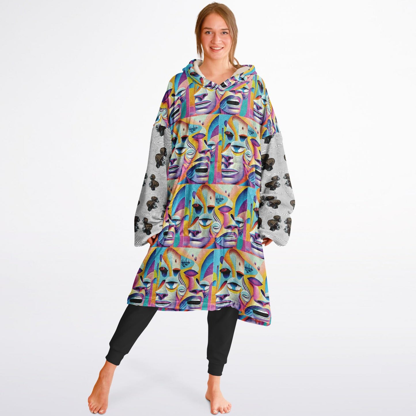 Snug Hoodie Economy - AOP Kukloso Cubist Faces No 7 A - Free Shipping