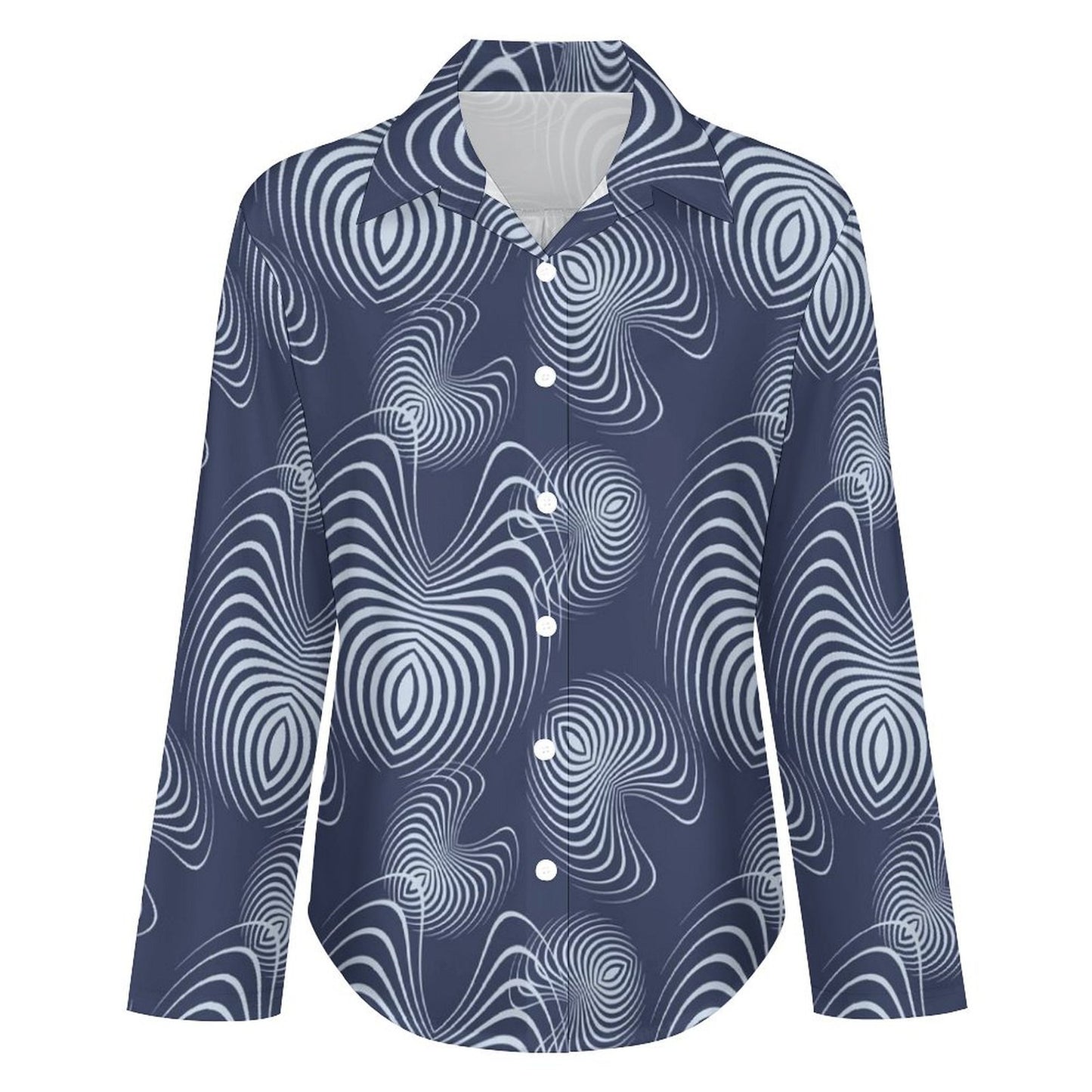 Long Sleeve Shirt Blouse Kukloso Abstract No 625