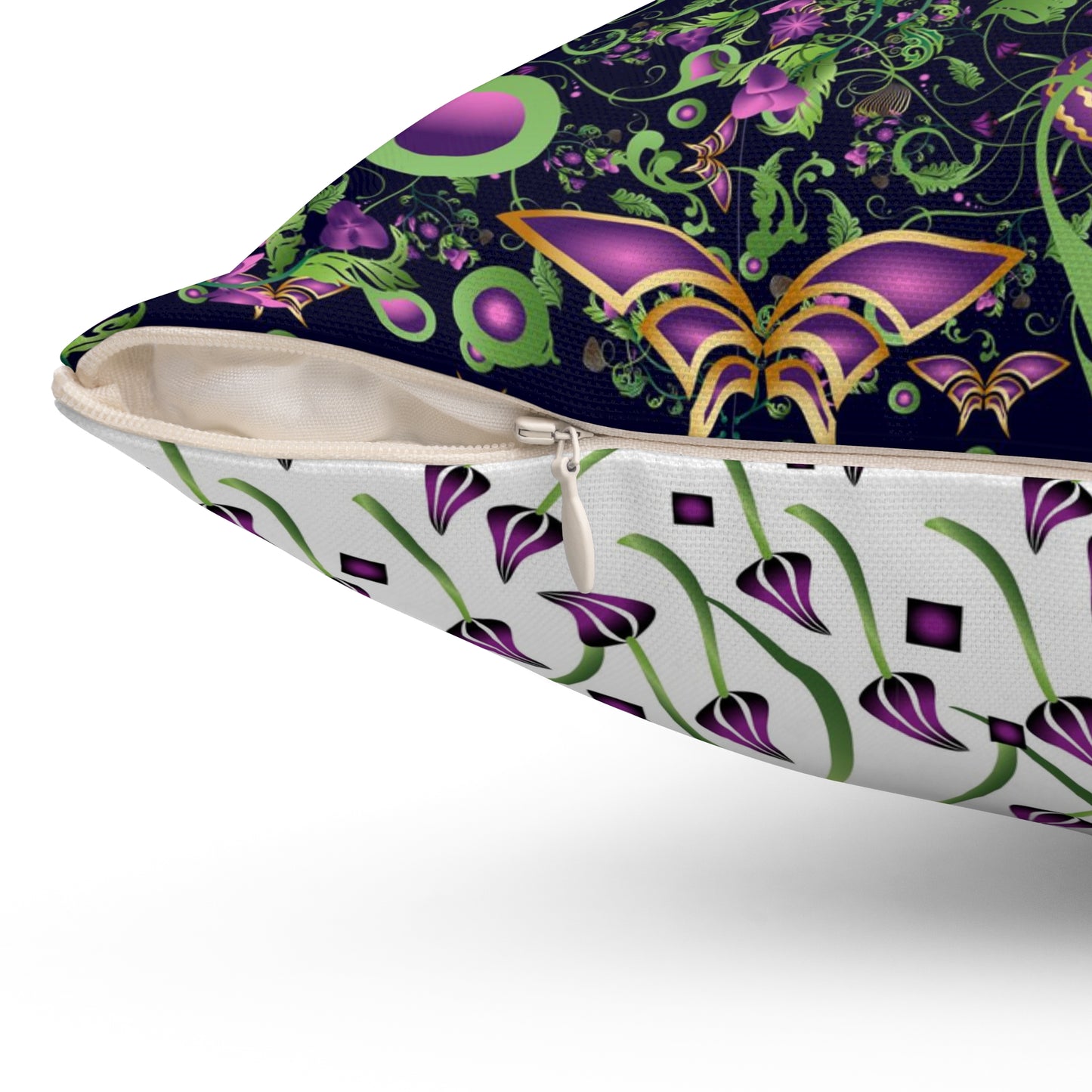 Spun Polyester Square Pillow Kukloso Melange de fleur Abstract Florals No 6 - Free Shipping