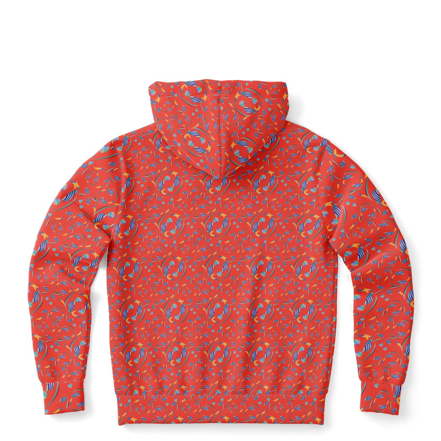Fashion Zip-Up Hoodie - AOP Kukloso Abstractical No 80 Multicolored on Orange - Free Shipping
