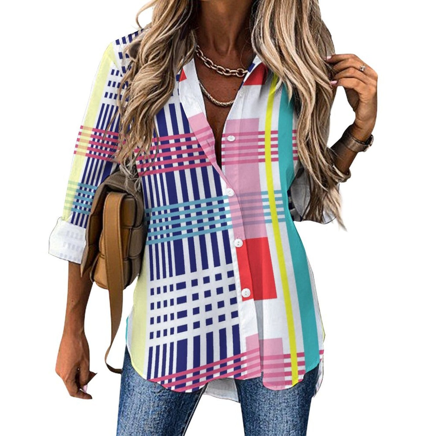 Long Sleeve Shirt Blouse Kukloso Abstract No 426
