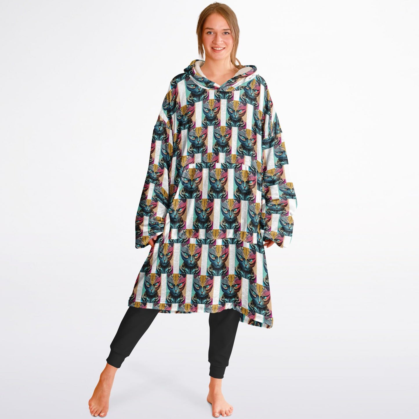 Snug Hoodie Economy - AOP Kukloso Mr. Cat - Free Shipping