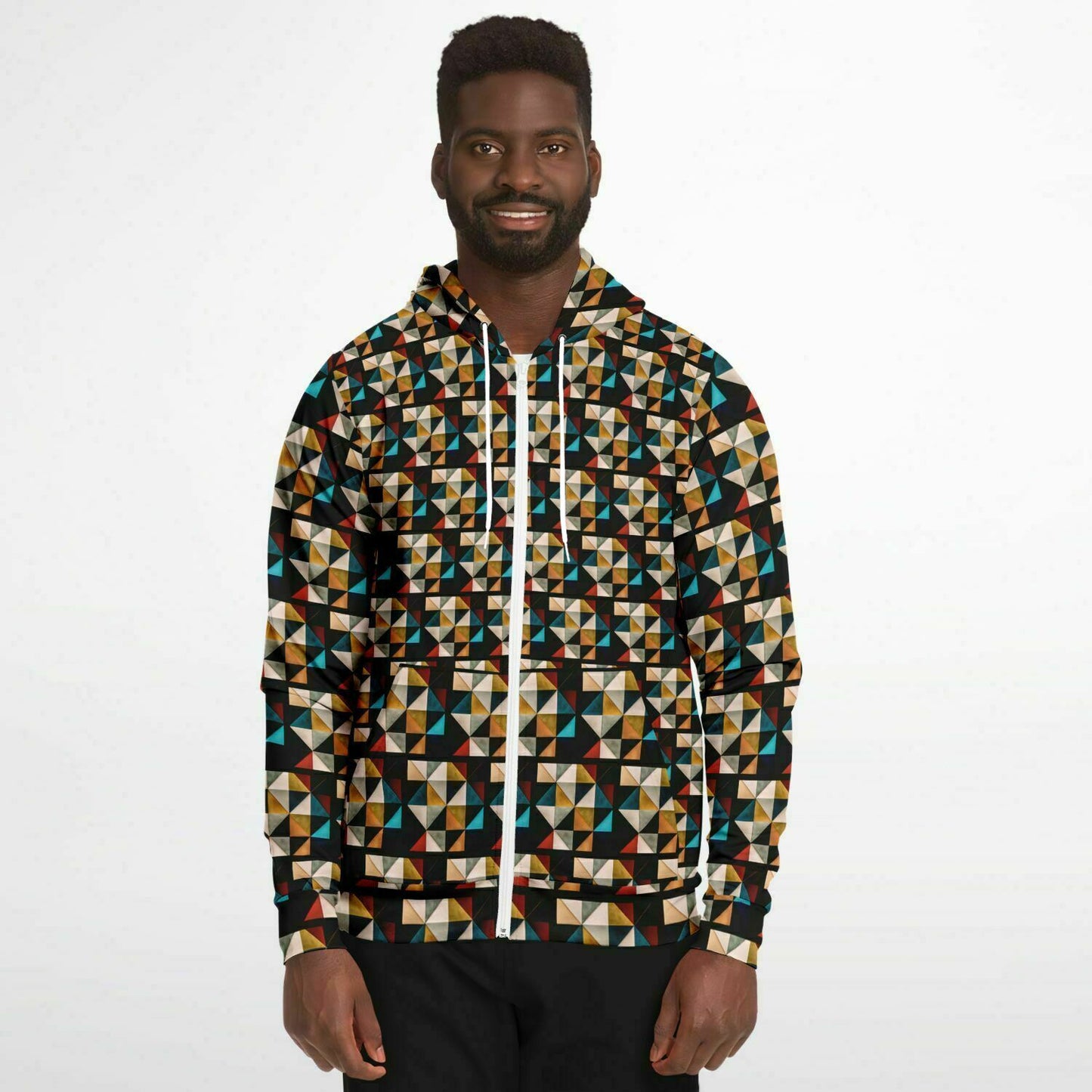 Fashion Zip-Up Hoodie - AOP Kukloso Cubist Faces No 31 - Free Shipping