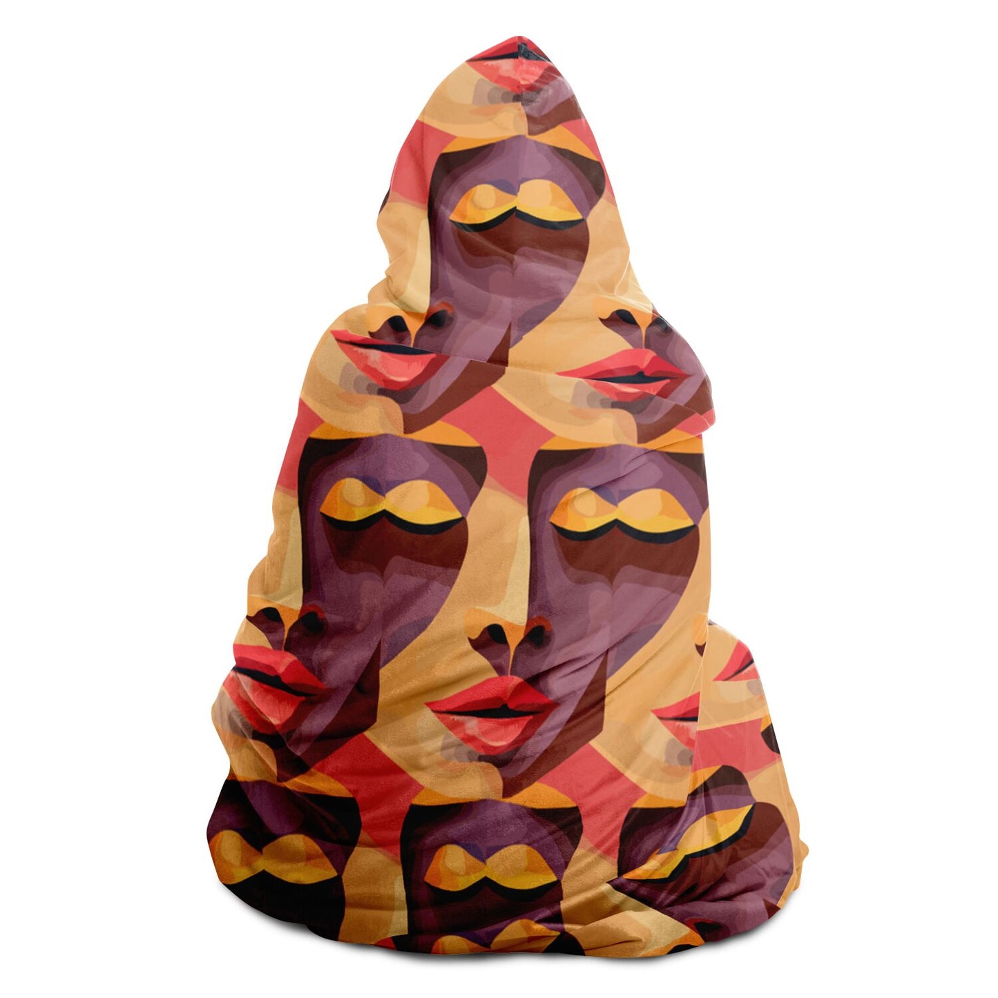 Hooded Blanket - AOP Kukloso Cubist Space Girls No 7 - Free Shipping