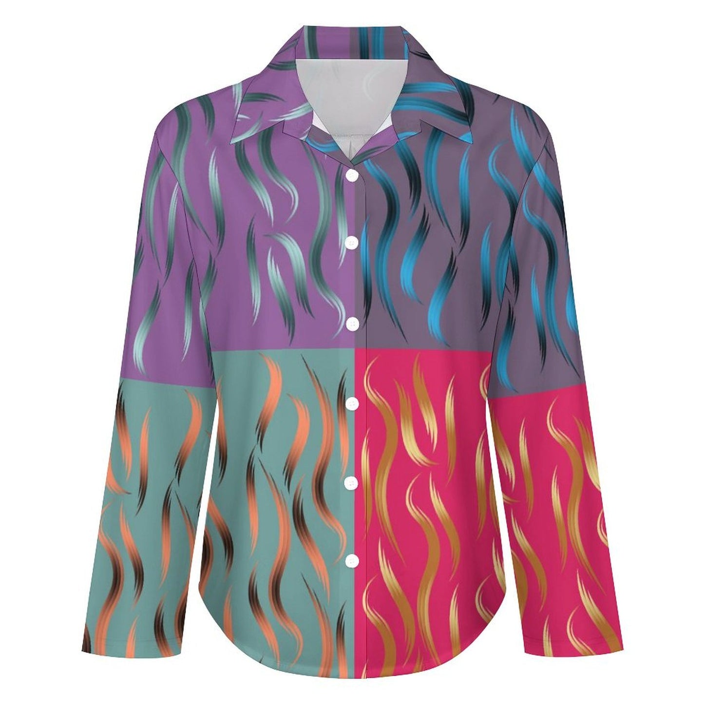 Long Sleeve Shirt Blouse Kukloso Abstract No 1303