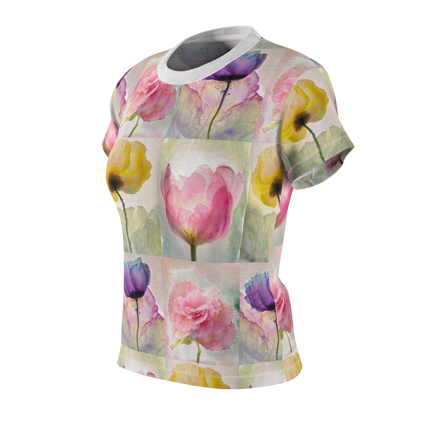 Women's Cut & Sew Tee (AOP) Kukloso Watercolor Florals Large Pattern - Free Shipping