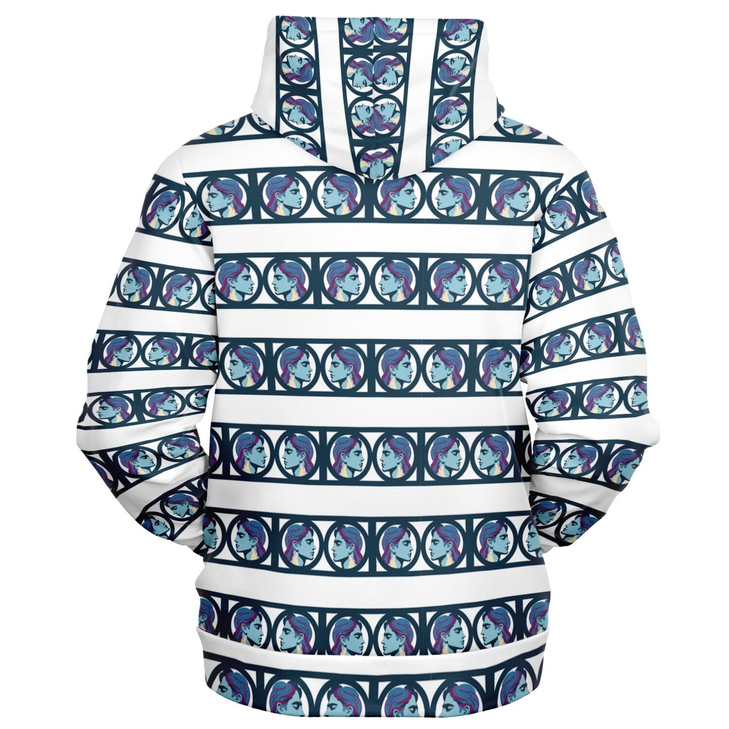Fashion Zip-Up Hoodie - AOP Kukloso Roman Faces No 2 A - Free Shipping