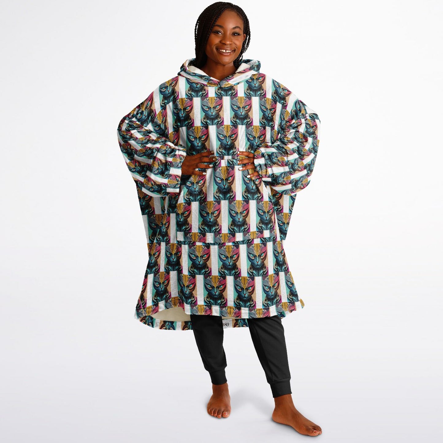 Snug Hoodie Economy - AOP Kukloso Mr. Cat - Free Shipping