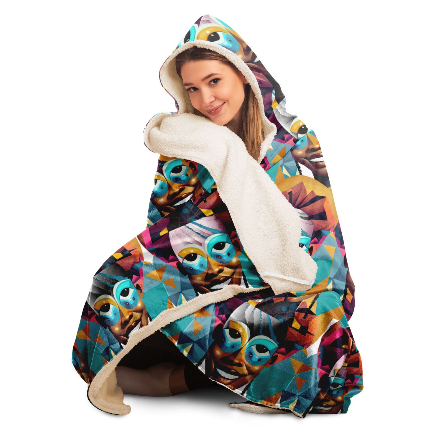 Hooded Blanket - AOP Kukloso 'Big Smile' - Free Shipping