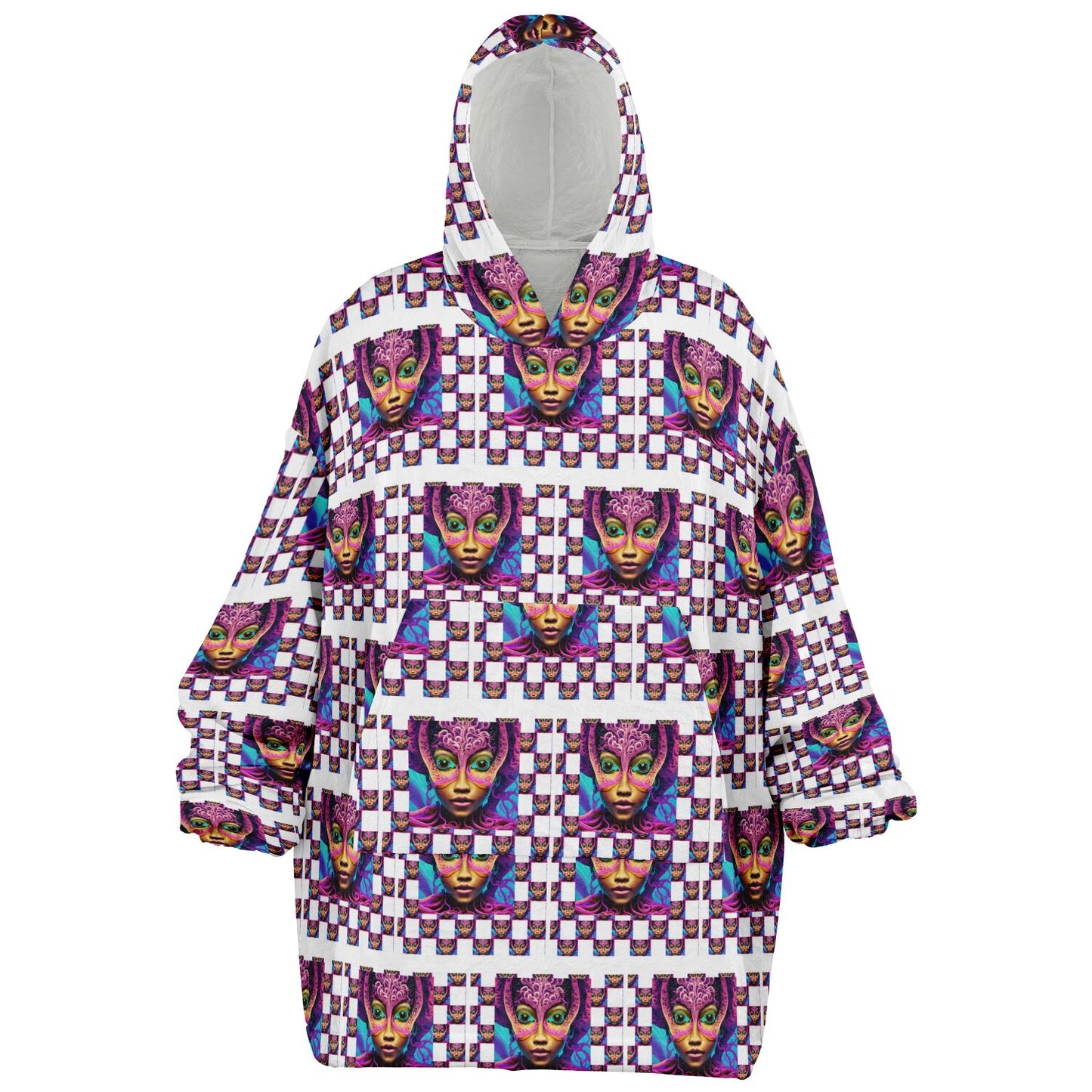 Snug Hoodie Economy - AOP Kukloso Space Faces No 21 A - Free Shipping