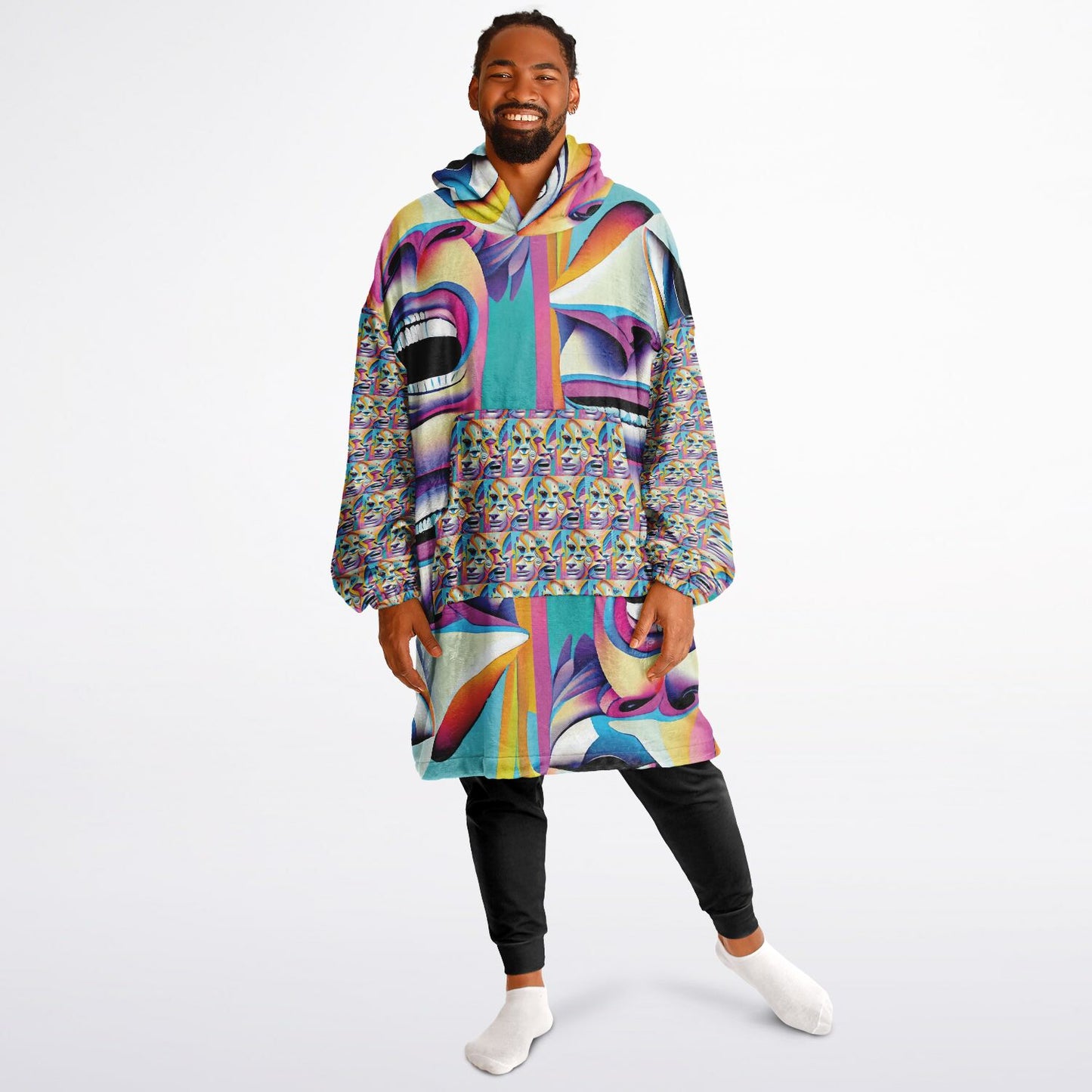 Snug Hoodie Economy - AOP Kukloso Cubist Faces No 7 A - Free Shipping