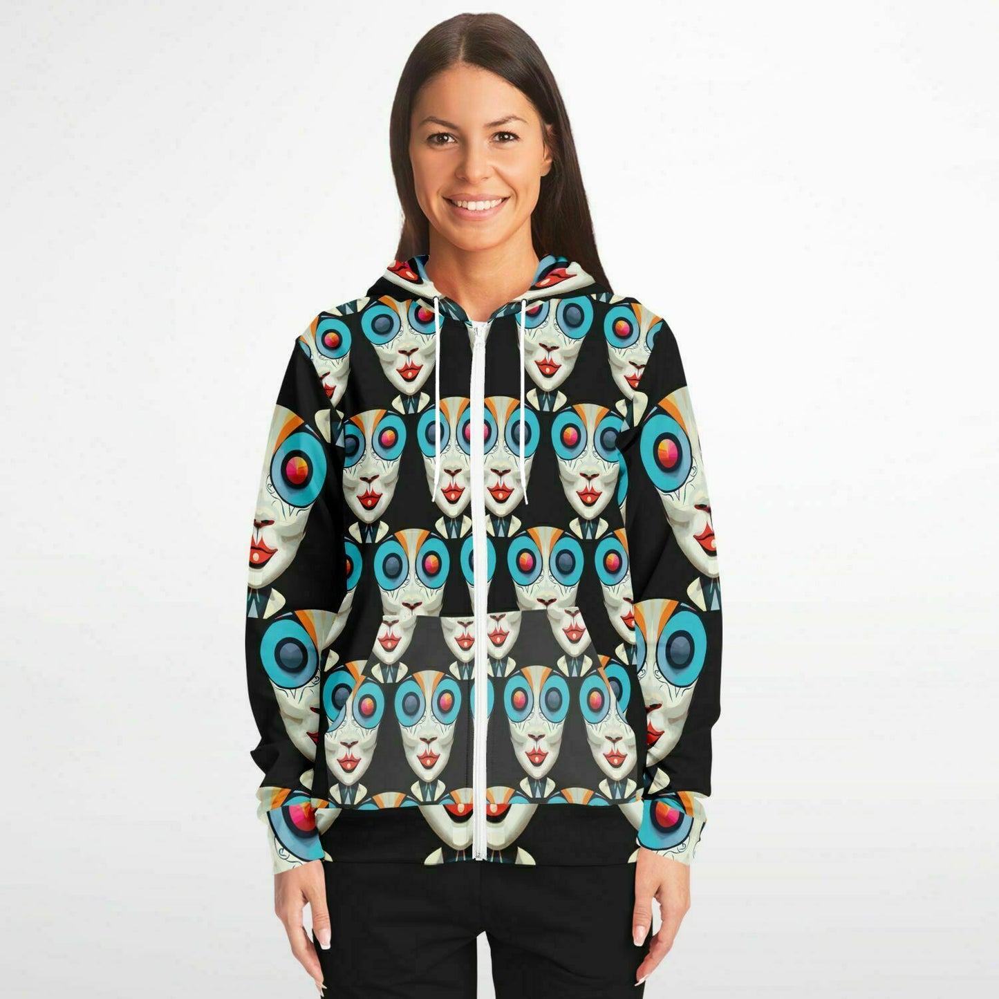 Fashion Zip-Up Hoodie - AOP Kukloso Ancients series No 12 - Free Shipping