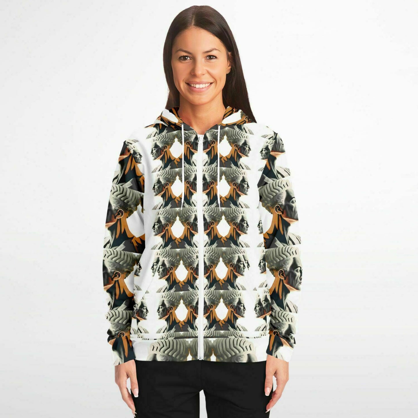 Fashion Zip-Up Hoodie - AOP Kukloso Ancients series No 4 - Free Shipping