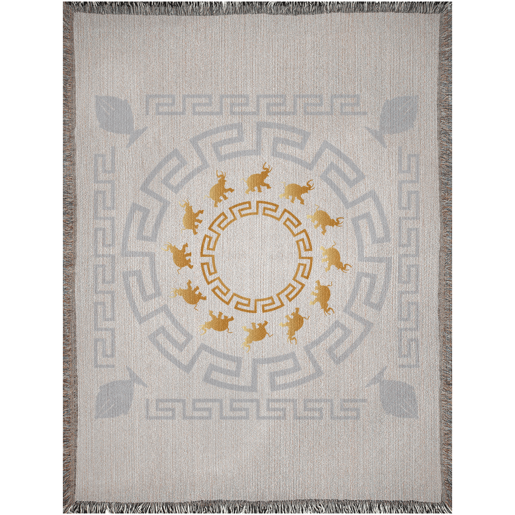 Woven Blankets Kukloso Mandala Kuklos No 4382 Greek Border - Free Shipping