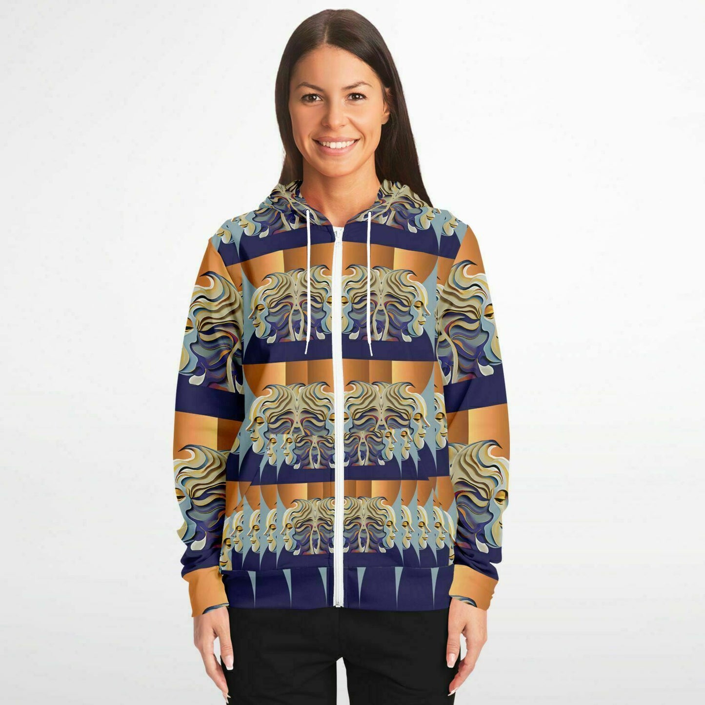 Fashion Zip-Up Hoodie - AOP Kukloso Ancients series No 1 - Free Shipping