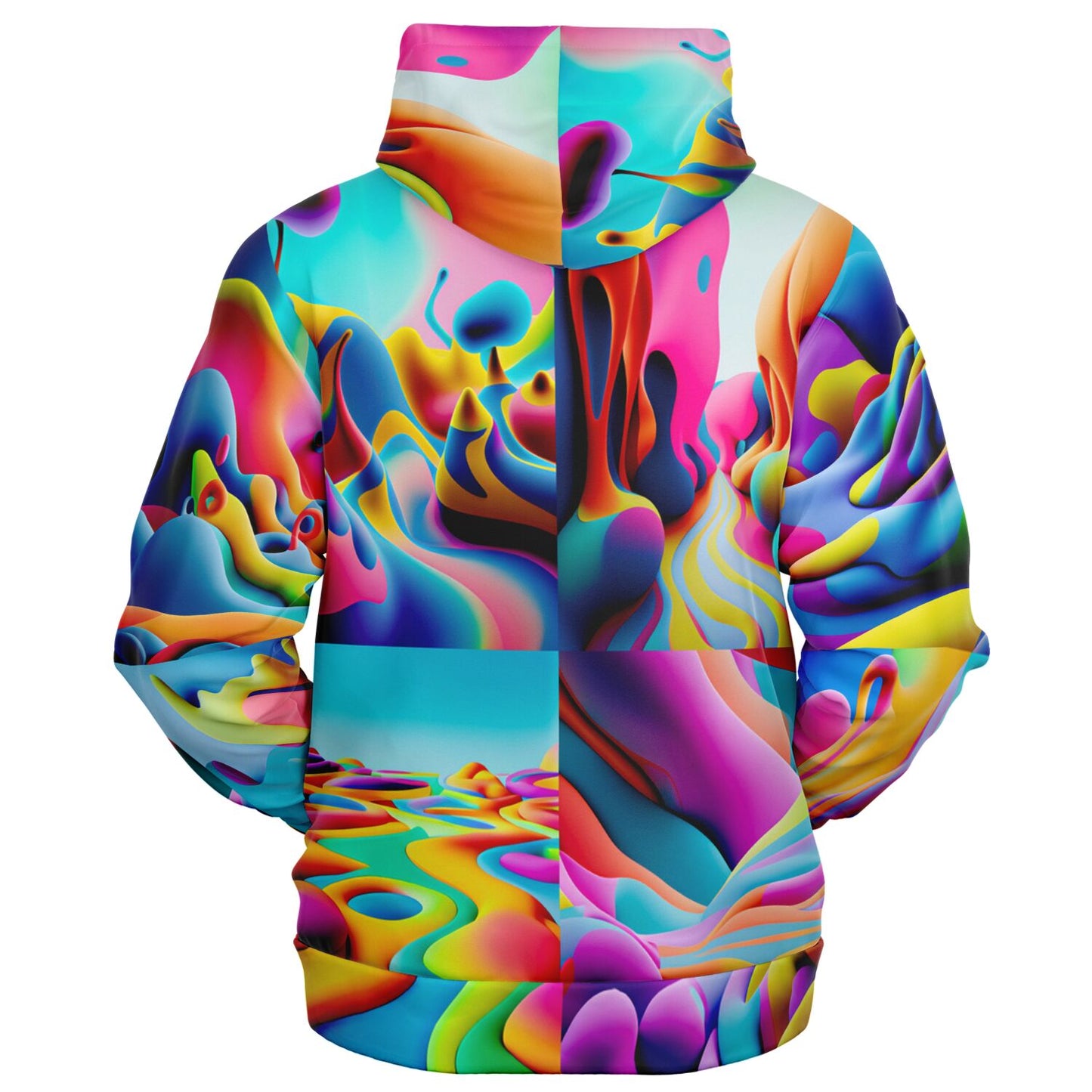 Fashion Zip-Up Hoodie - AOP Kukloso Got Color Multicolored Medium Pattern - Free Shipping