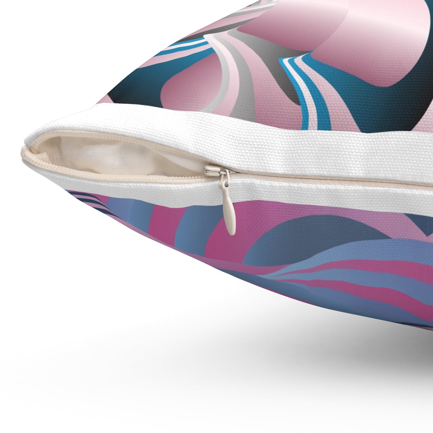 Spun Polyester Square Pillow Kukloso Ice Cream Swirls No 5 Pink & Pink - Free Shipping