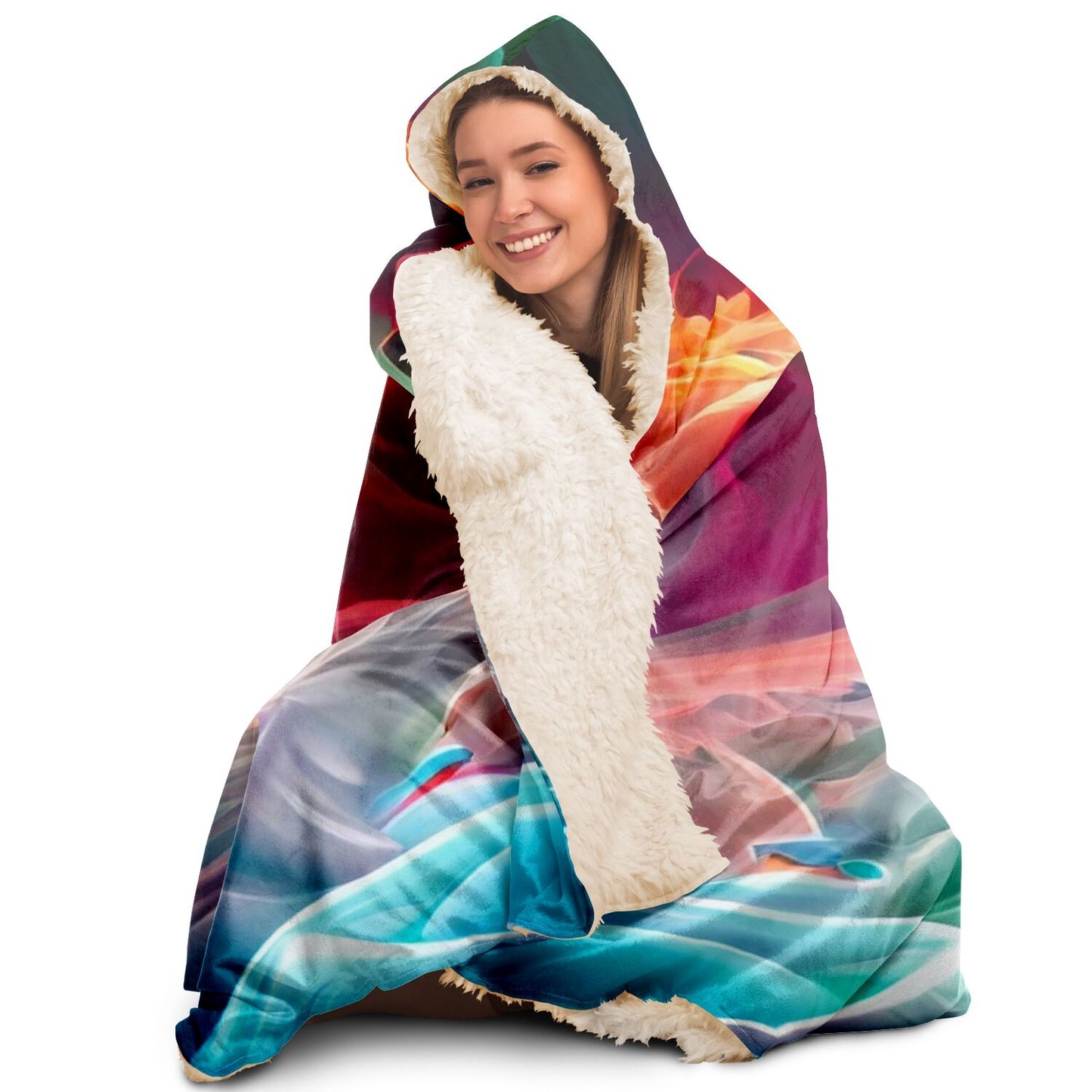 Hooded Blanket - AOP Kukloso Color Flows No 5 - Free Shipping