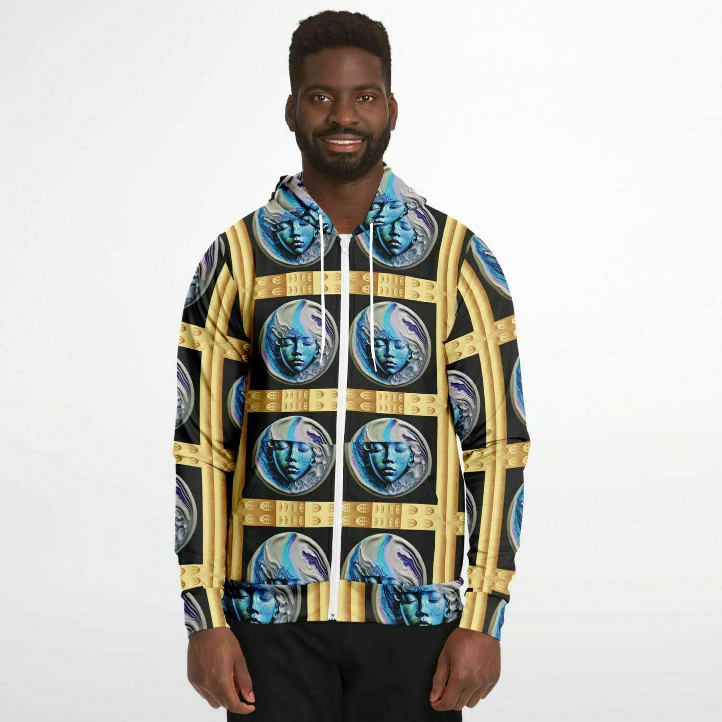 Fashion Zip-Up Hoodie - AOP Kukloso Space Faces No 51 - Free Shipping
