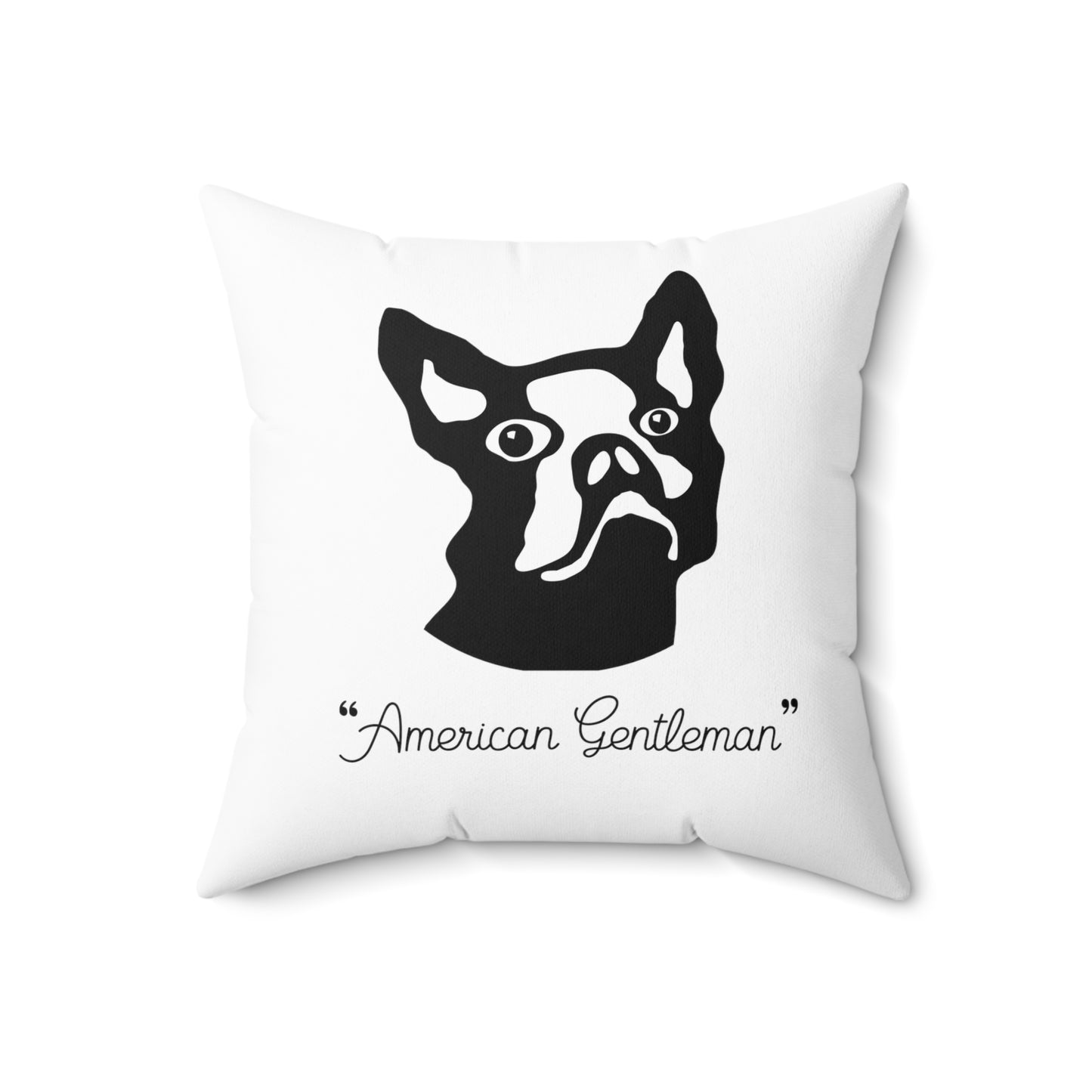 Spun Polyester Square Pillow Kukloso 'American Gentleman' Boston Terrier Dog - Free Shipping