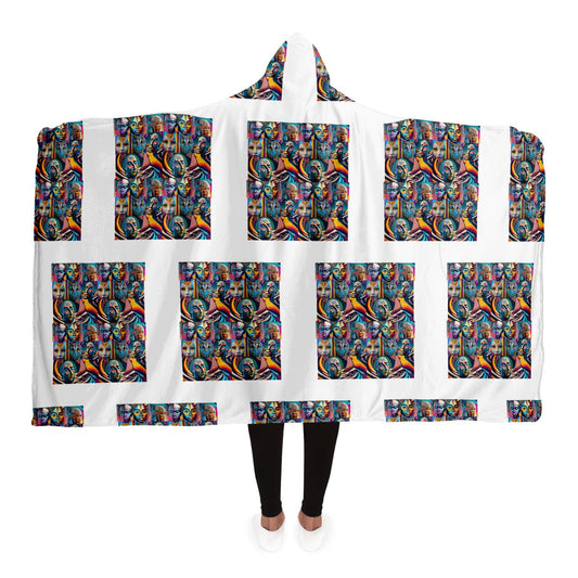 Hooded Blanket - AOP Kukloso Alien Faces No 33 - Free Shipping
