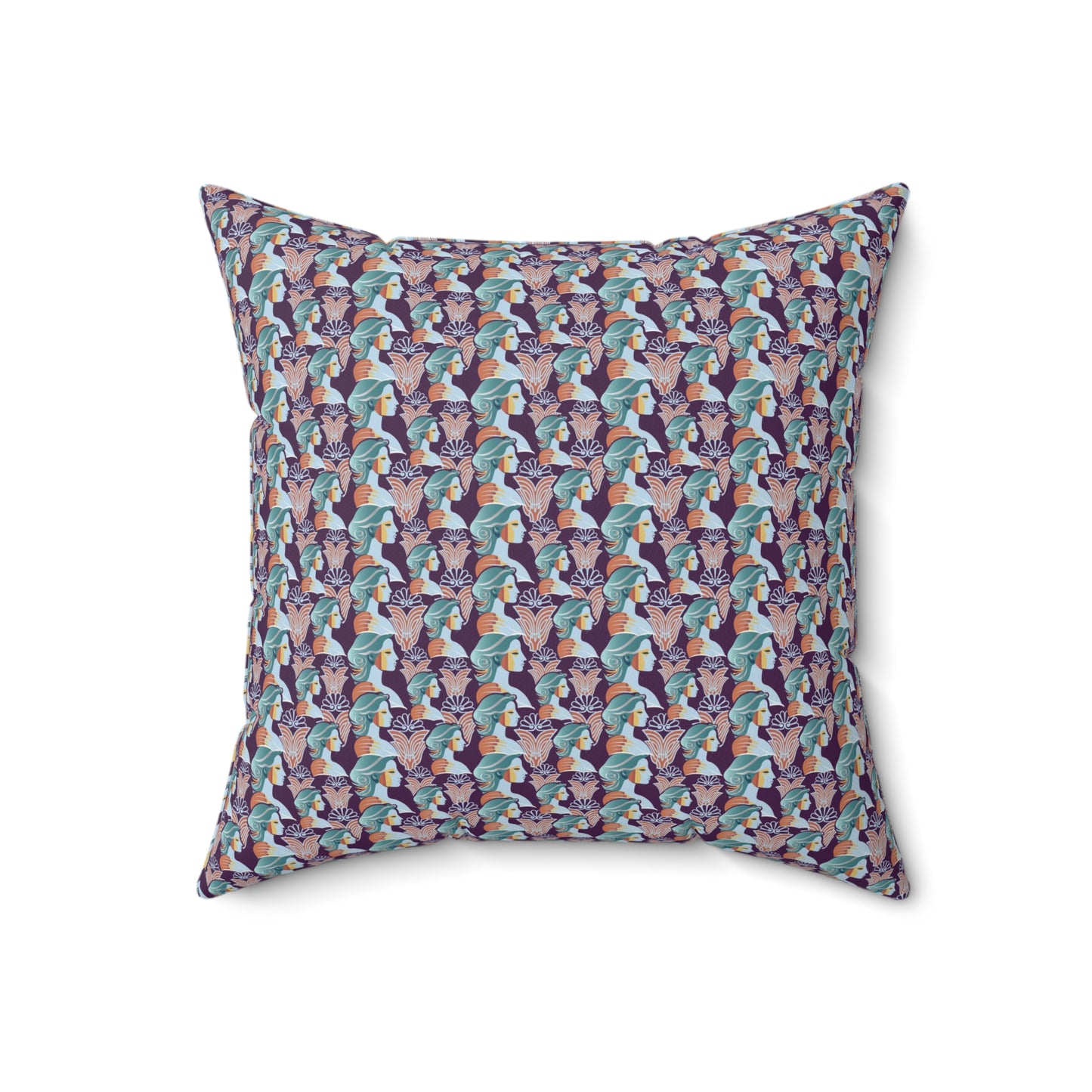 Spun Polyester Square Pillow Kukloso Greek Woman No 3 - Free Shipping