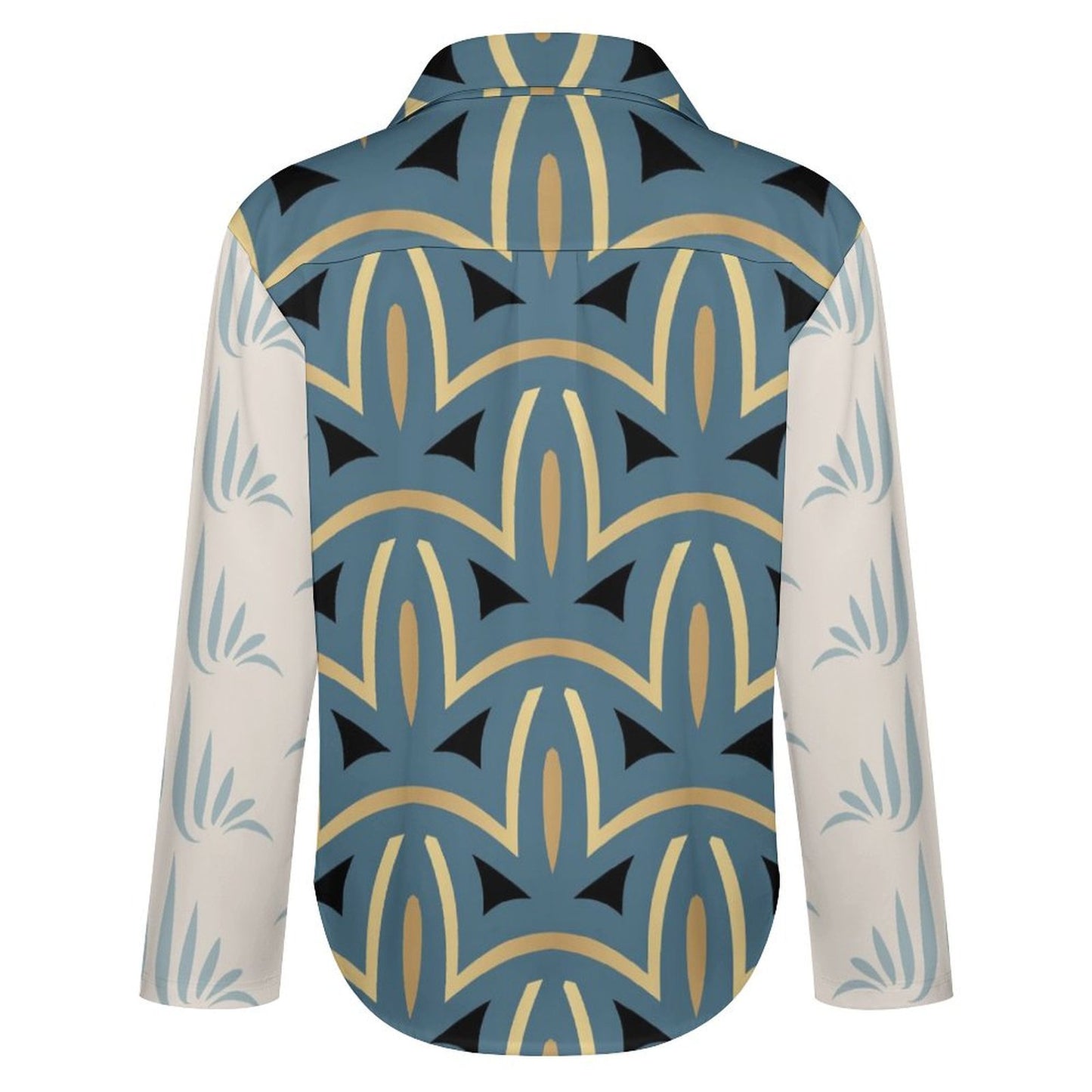 Long Sleeve Shirt Blouse Kukloso Abstract No 256