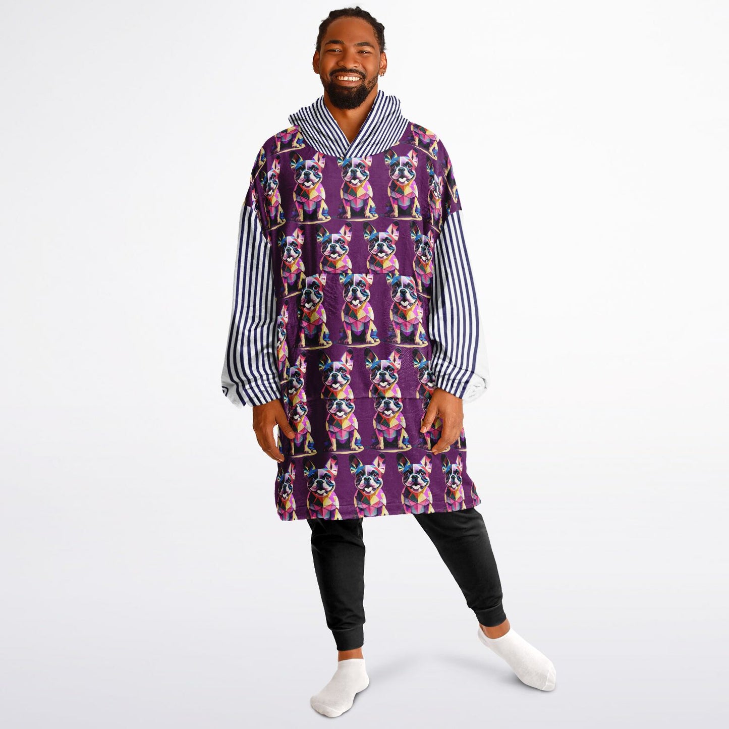 Snug Hoodie Economy - AOP Kukloso Cubist French Bulldog - Free Shipping