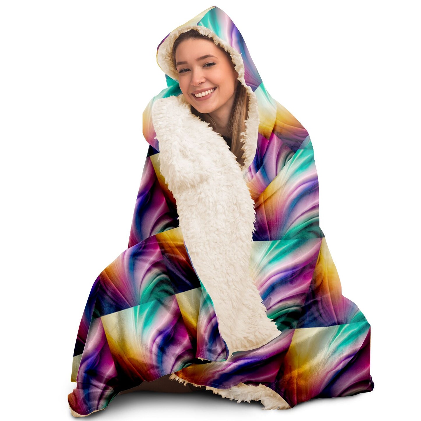 Hooded Blanket - AOP Kukloso Color Flows No 7 - Free Shipping