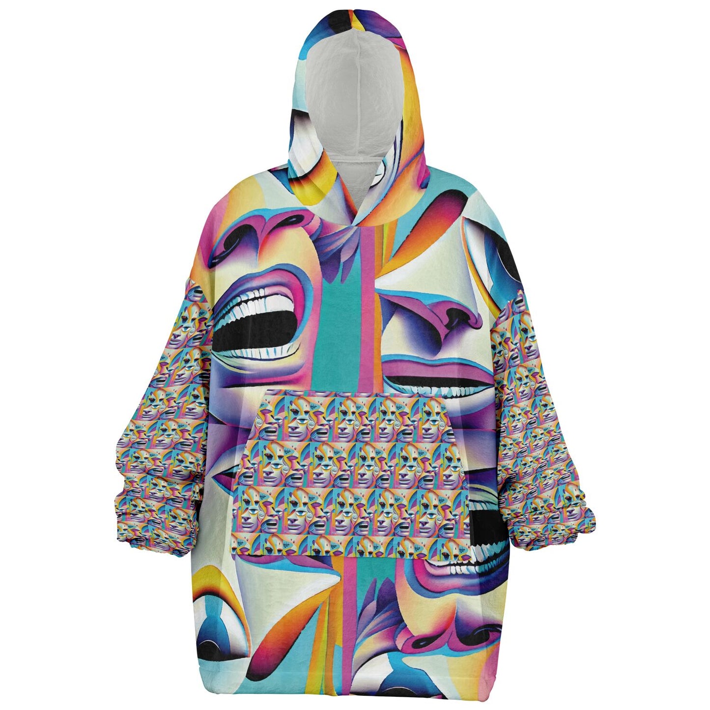 Snug Hoodie Economy - AOP Kukloso Cubist Faces No 7 A - Free Shipping