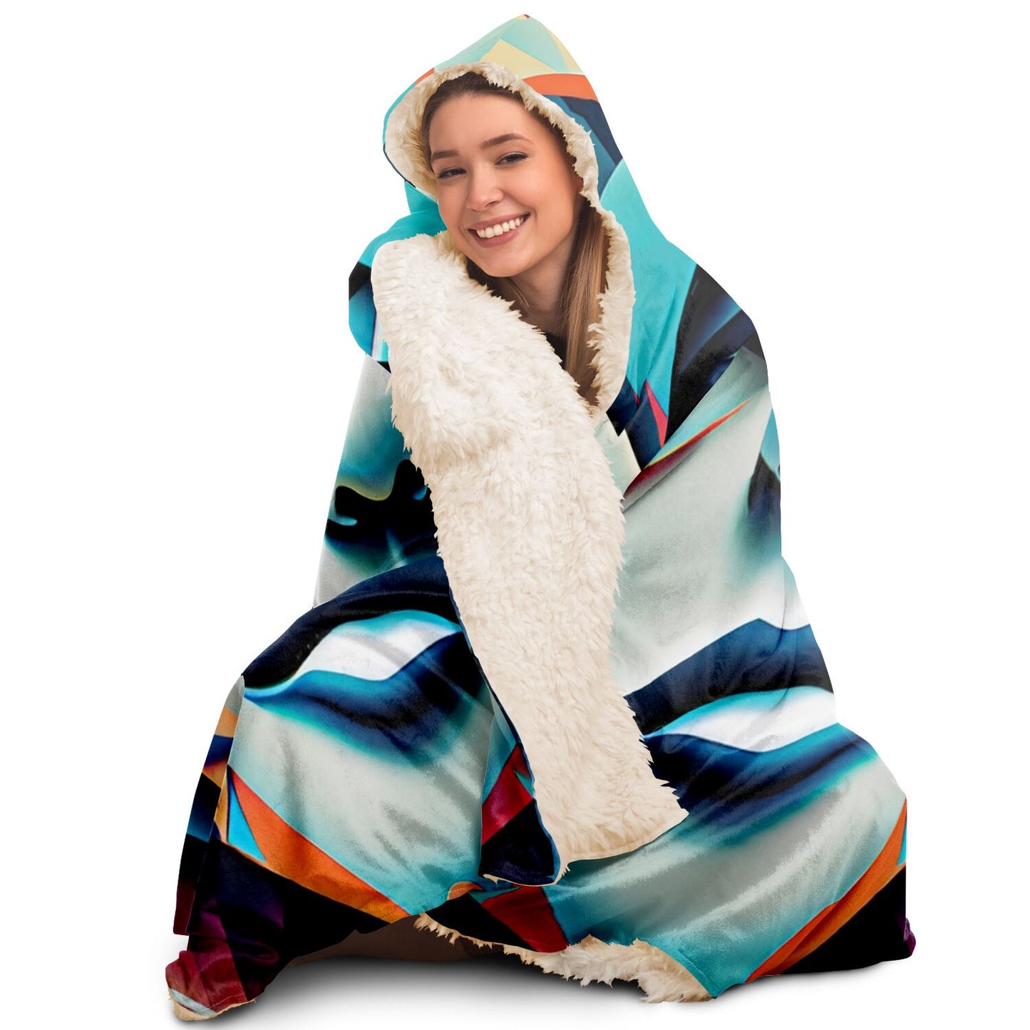 Hooded Blanket - AOP Kukloso Cubist Faces No 9 - Free Shipping
