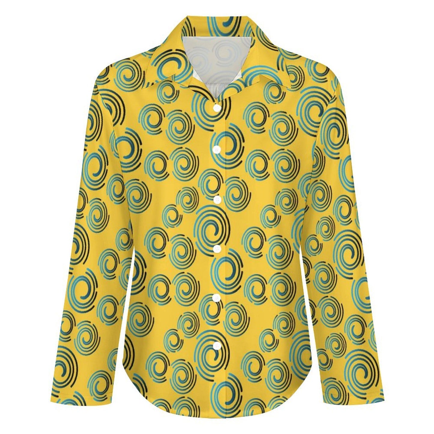 Long Sleeve Shirt Blouse Kukloso Abstract No 1257