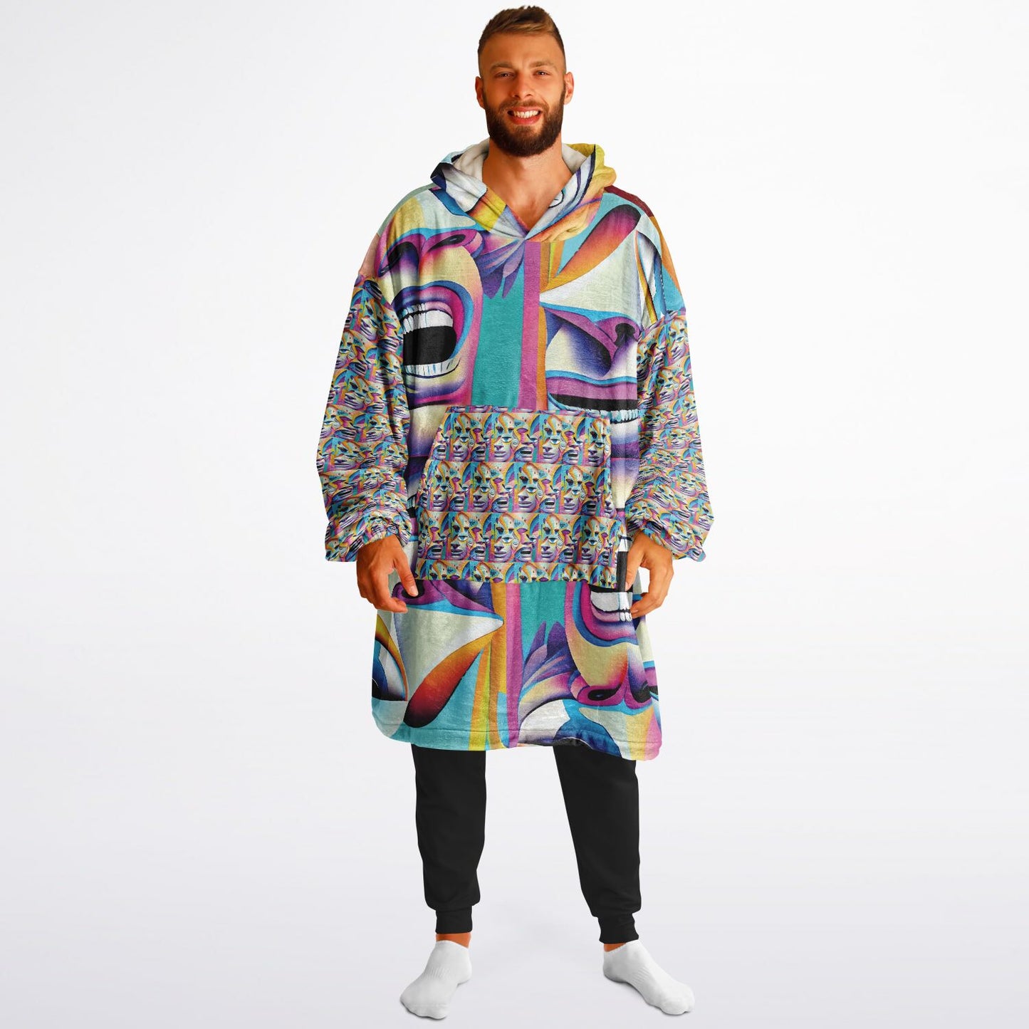 Snug Hoodie Economy - AOP Kukloso Cubist Faces No 7 A - Free Shipping