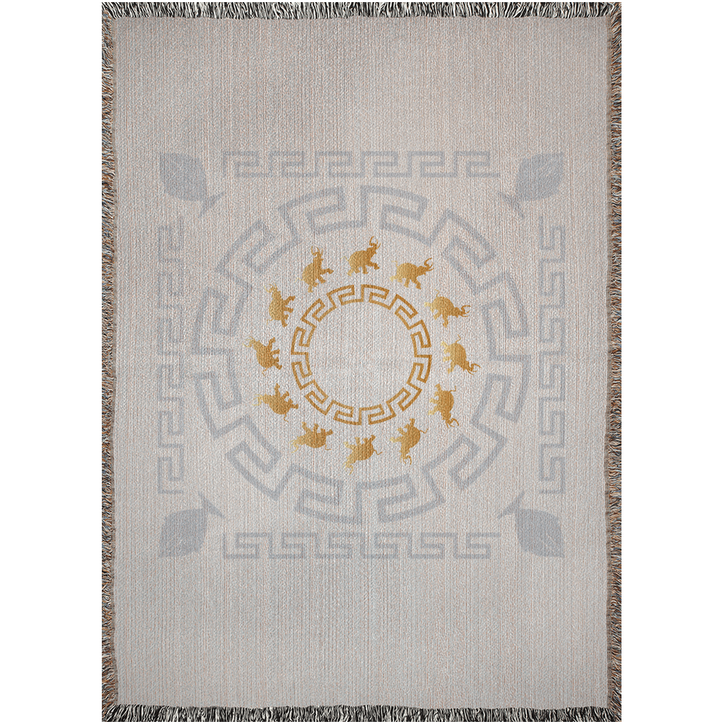 Woven Blankets Kukloso Mandala Kuklos No 4382 Greek Border - Free Shipping