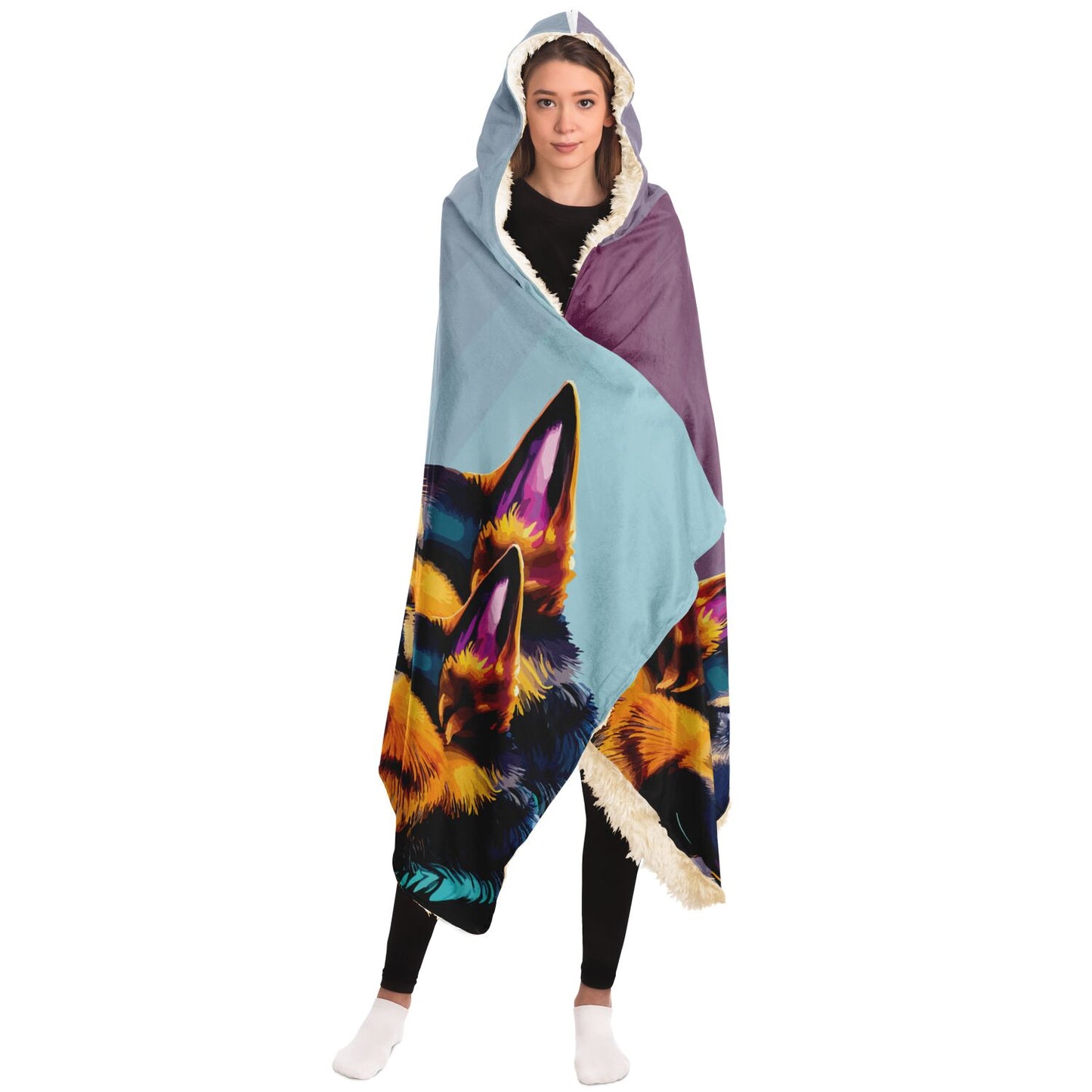 Hooded Blanket - AOP Kukloso German Sheperd Adult No 3 B - Free Shipping