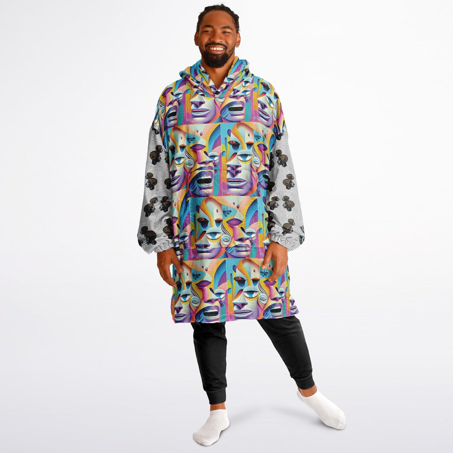 Snug Hoodie Economy - AOP Kukloso Cubist Faces No 7 A - Free Shipping