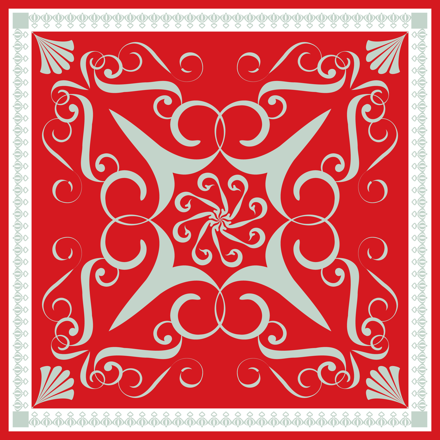 100% Silk Charmeuse Square Scarf Abstract Graphics No 6